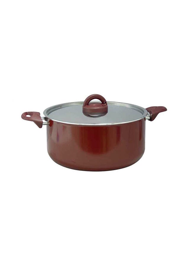 Royalford Nonstick Cookware With Lid Red/Silver/Black - Image 1