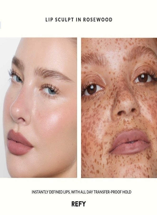 REFY Lip Sculpt Longwear Liner – Rosewood (Medium Warm Pink), Precision Long-Wear Lip Liner with Creamy, Smudge-Resistant Formula, 0.01 oz / 0.32 g - Image 5