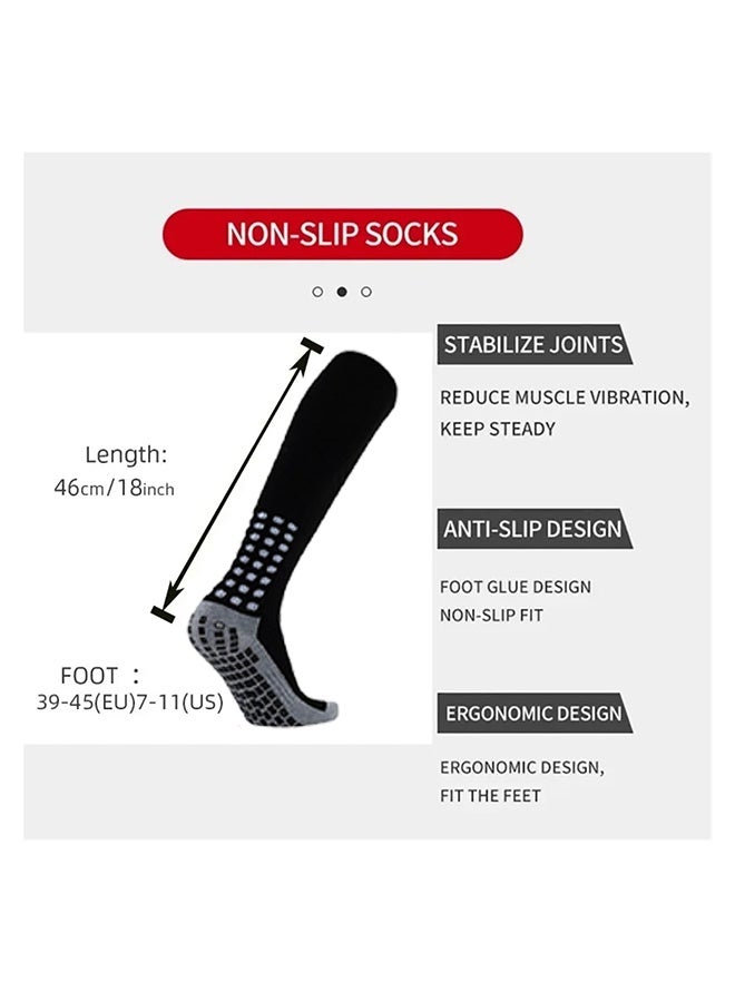 بوفان 4 أزواج من جوارب كرة القدم الطويلة للرجال، جوارب أنبوبية احترافية للتدريب على كرة القدم، مصنوعة من السيليكون السميك في الجزء السفلي. - Image 4