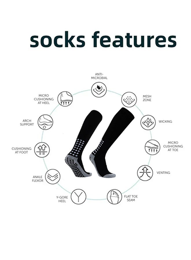 بوفان 4 أزواج من جوارب كرة القدم الطويلة للرجال، جوارب أنبوبية احترافية للتدريب على كرة القدم، مصنوعة من السيليكون السميك في الجزء السفلي. - Image 3