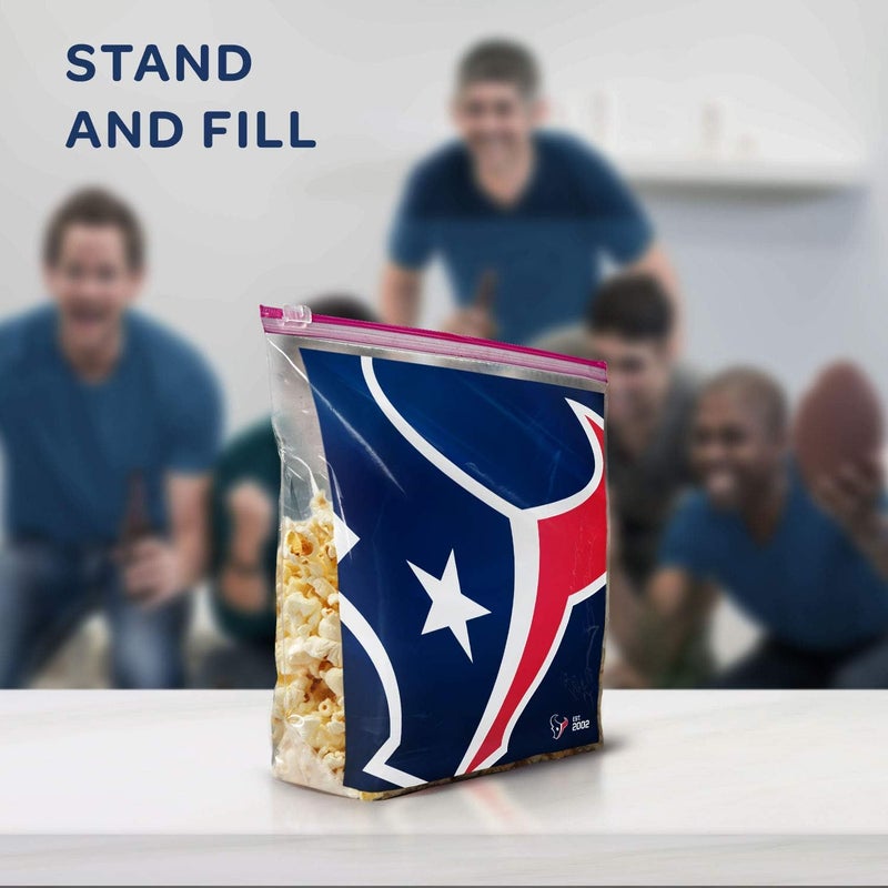Ziploc Slider Storage Gallon Bag Great for grabandgo snacking tailgating or homegating 20 Count NFL Houston Texans - Image 3