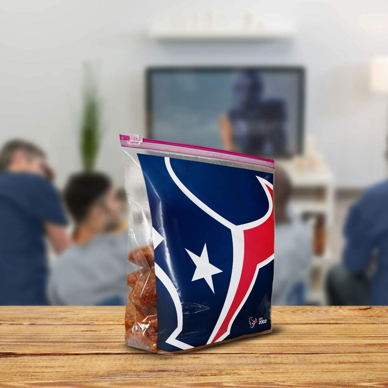 Ziploc Slider Storage Gallon Bag Great for grabandgo snacking tailgating or homegating 20 Count NFL Houston Texans - Image 2