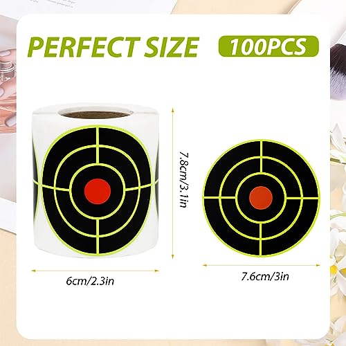 Optifit® 100pcs Shooting Aim Papers Bullseye Target Stickers Self Adhesive Targets Stickers for Shooting Game Bow Training Outdoor Archery Game with Target 7.6*7.8 CM - Image 2