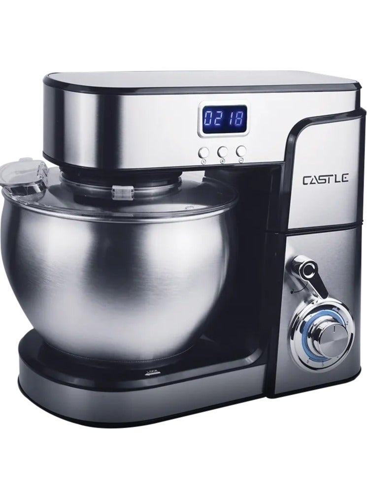 Castle Electric mixer, 1800 Watt, 7 Liter, Digital Display, SM-1570 - Silver