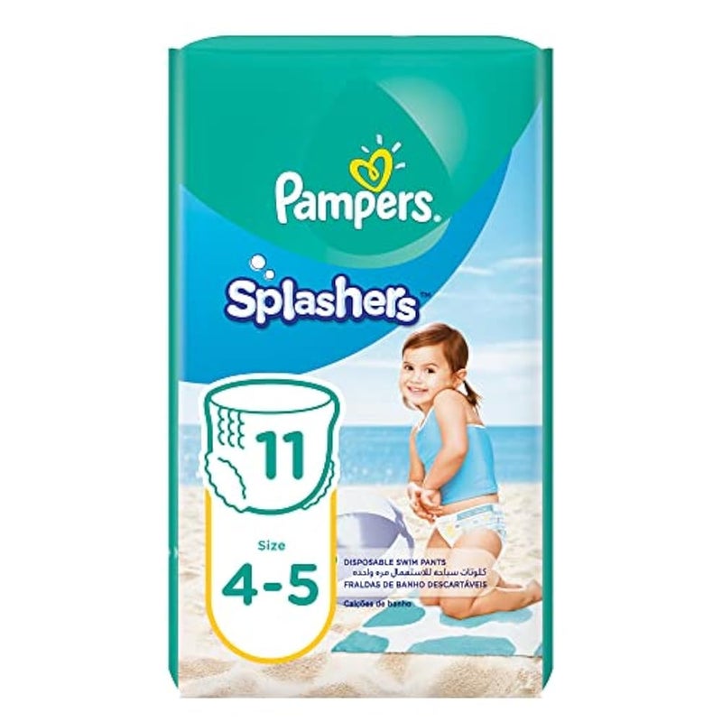 Pampers Splashers Swimming Pants, Size 4-5, 9-15 kg 11 ct, Pack of 11 - Image 1