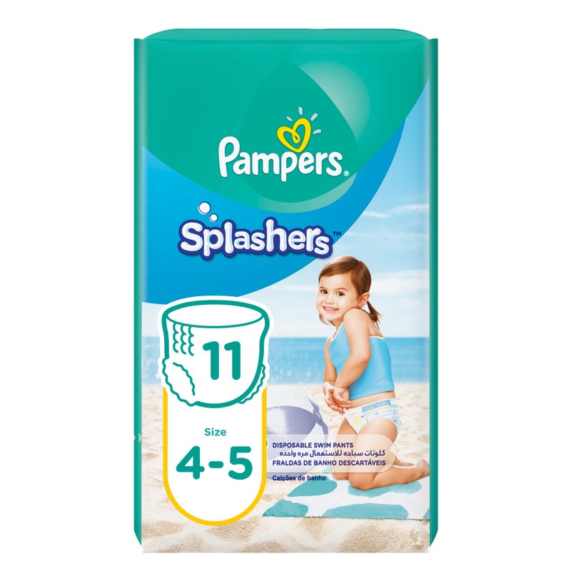Pampers Splashers Swimming Pants, Size 4-5, 9-15 kg 11 ct, Pack of 11 - Image 1