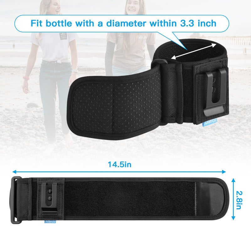 Xxerciz Water Bottle Carrier Holder with Belt Clip Bottle Carrier Sleeve for Mineral Bottle Beverage Bottle and Other Small Water Bottles on Outdoor Walking Hiking Traveling - Image 3
