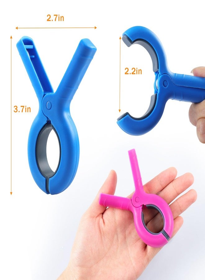 Dreecy 8 Pcs Beach Towel Clips for Beach Chairs, Towel Holder for Beach Chair Pool Chair on Cruise, Jumbo Size Heavy Duty Clothes Pins, Beach Chair Clips to Keep Your Towel from Blowing Away (Pink, Blue) - Image 3