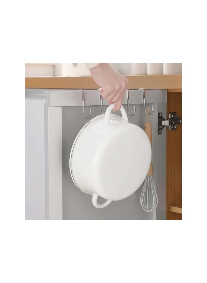 promass Over the Door Hooks, 6 Pcs Double S Shaped Hooks, Cabinet Door Drawer Hanger, Stainless Steel Heavy Duty Hook for Bathroom Bedroom Closet Wardrobe Door Kitchen, Hanging Clothes Bags Towels - Image 5