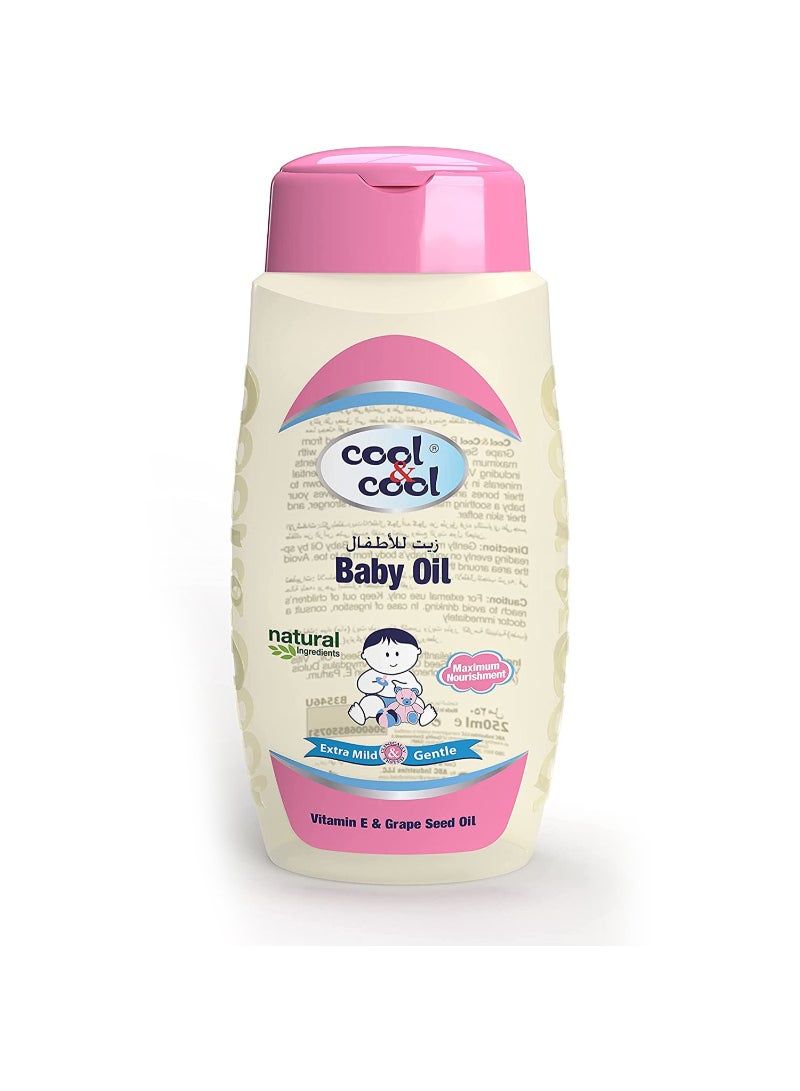 Cool & Cool زيت الأطفال المغذي والمرطب من كول آند كول 250 مل