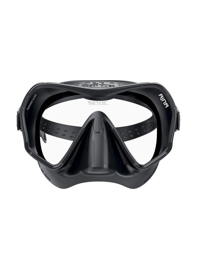Seac أجنا، قناع غوص بدون إطار مع رؤية واسعة، حافة سيليكون 100%، أسود - Image 4