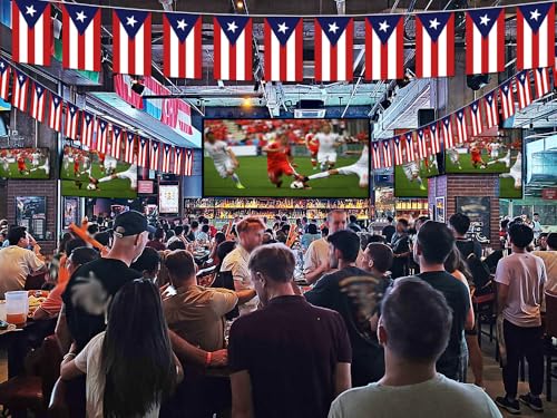 WJQMF Puerto Rico String Flag Pennant Banner - 38 Flags, 42 Feet Small Mini Puerto Rican Flags Bunting Banner for Country Decoration, School, Party, Sports Events - Image 5