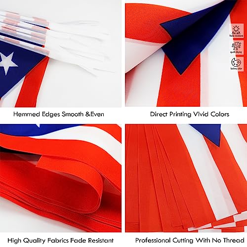 WJQMF Puerto Rico String Flag Pennant Banner - 38 Flags, 42 Feet Small Mini Puerto Rican Flags Bunting Banner for Country Decoration, School, Party, Sports Events - Image 3
