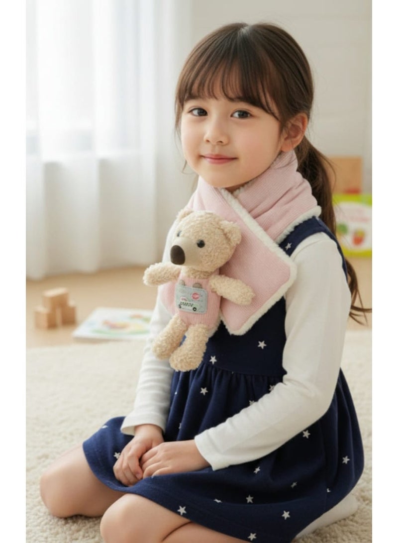 Soft Winter Scarf with a Cute Teddy Bear — Adorable and Warm Design for Kids - Image 1