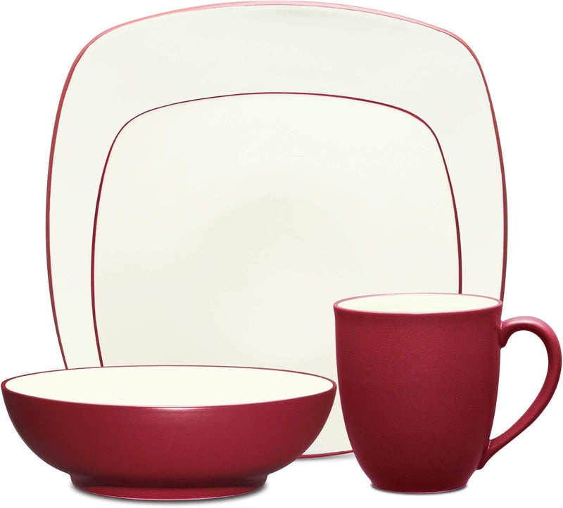 Noritake Colorwave Raspberry 4Piece Square Place Setting Service for 1 - Image 1