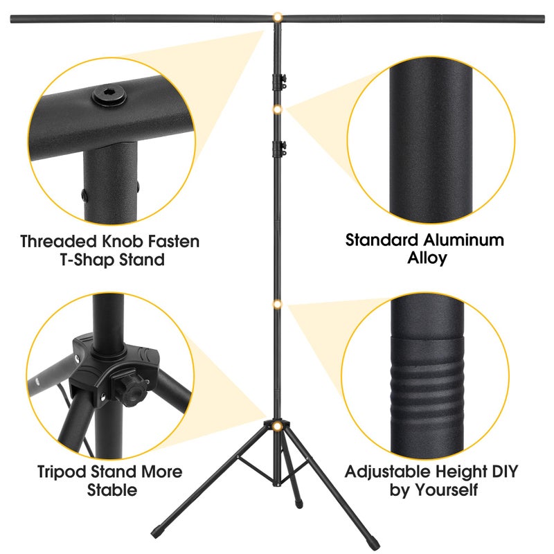 Surprizo Green Screen Backdrop with Stand, 8x7.2ft Portable Greenscreen Background with Stand, T-Shape Green Screen Stand kit with 6 Spring Clamps, Sandbag, Carry Bag for Zoom, Video - Image 4