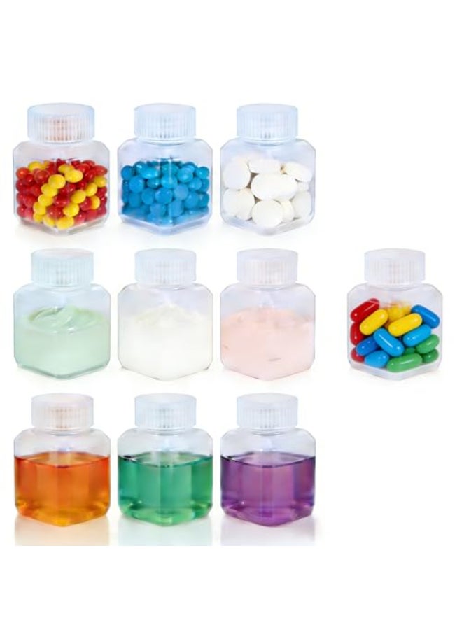 UMETASS 1oz30ml Leak Proof Plastic Bottles with Caps for Liquids Sample Reusable Small Bottles Containers for Travel Camping and Hiking Translucent 10 Pcs - Image 1