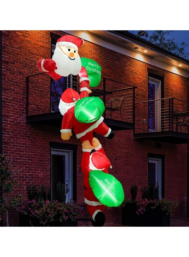CCOVERY 8FT Christmas Inflatables Outdoor Decorations, Climbing Santas with Suction Cups, Christmas Blow Up Yard Decor with Build-in LEDs Funny Christmas Inflatable for Outside Home Windows Eaves - Image 2