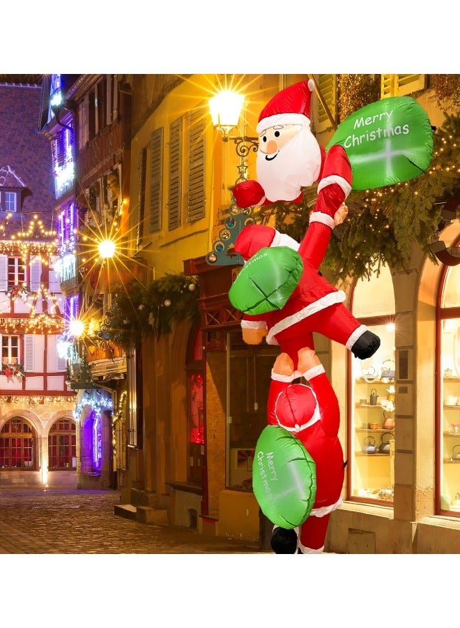 CCOVERY 8FT Christmas Inflatables Outdoor Decorations, Climbing Santas with Suction Cups, Christmas Blow Up Yard Decor with Build-in LEDs Funny Christmas Inflatable for Outside Home Windows Eaves - Image 3