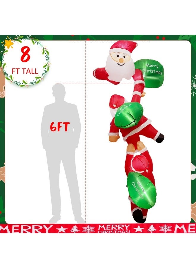 CCOVERY 8FT Christmas Inflatables Outdoor Decorations, Climbing Santas with Suction Cups, Christmas Blow Up Yard Decor with Build-in LEDs Funny Christmas Inflatable for Outside Home Windows Eaves - Image 5