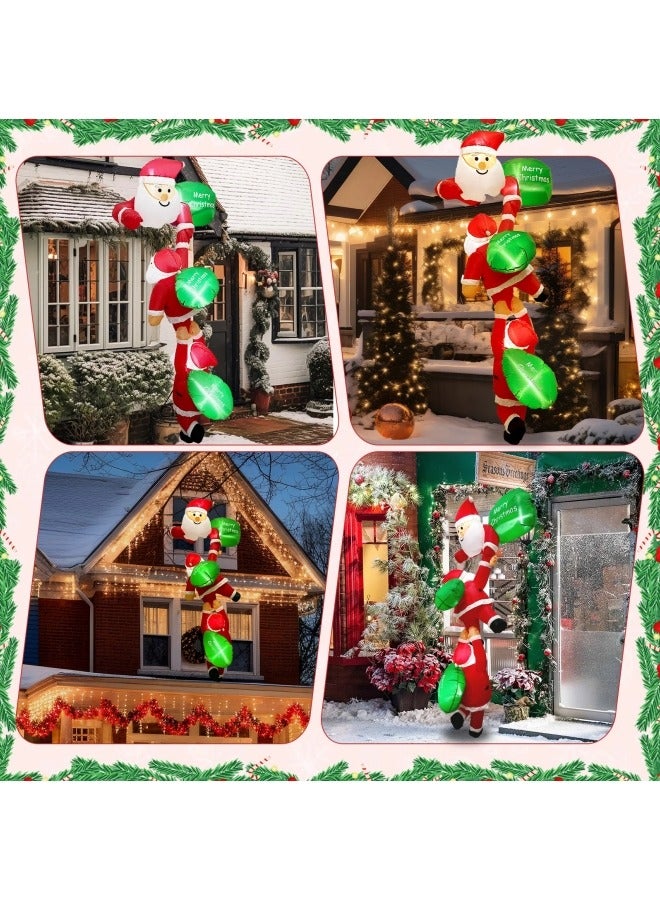 CCOVERY 8FT Christmas Inflatables Outdoor Decorations, Climbing Santas with Suction Cups, Christmas Blow Up Yard Decor with Build-in LEDs Funny Christmas Inflatable for Outside Home Windows Eaves - Image 4