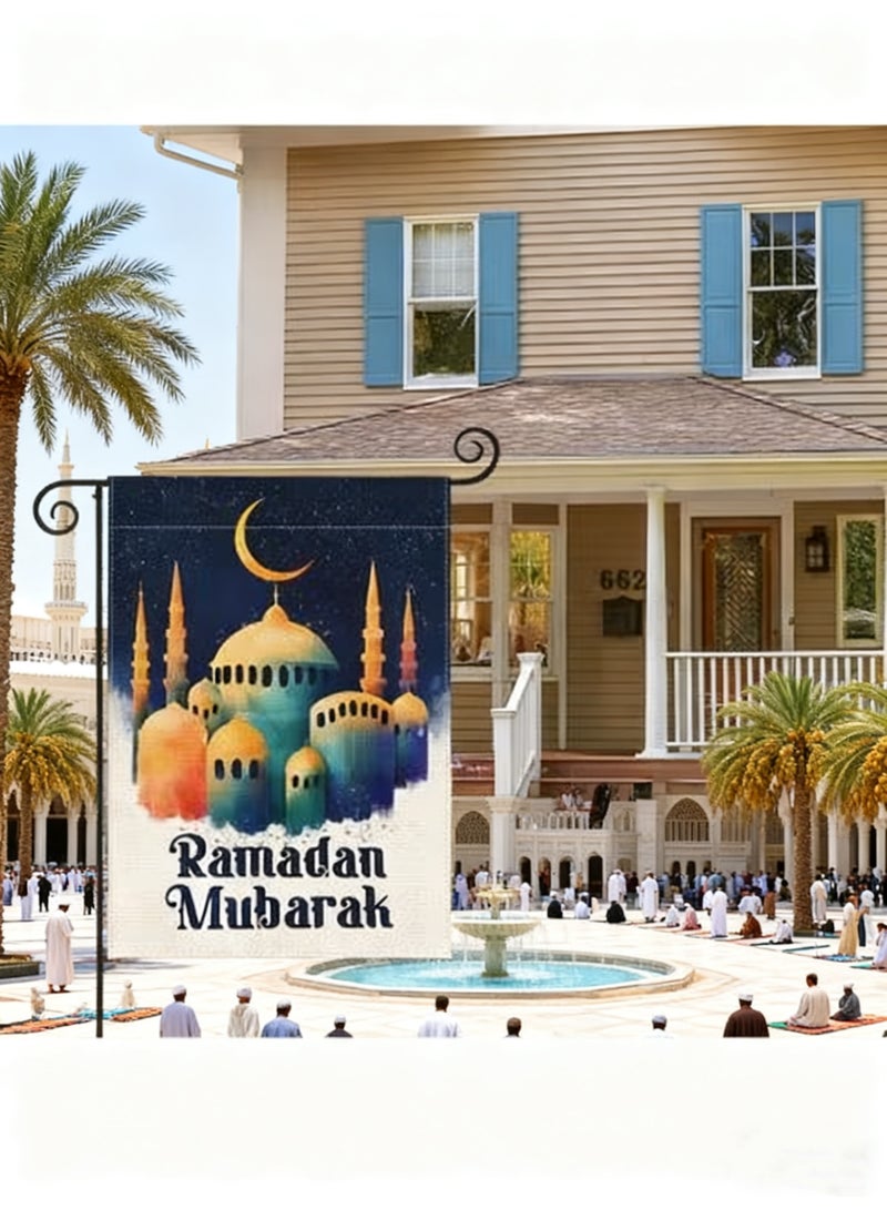 general Ramadan Flag 3 PCS - 30x45cm Vertical Double-Sided Moon & Star Yard House Flag, Outdoor Decoration - Image 4