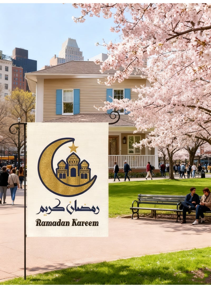 general Ramadan Flag 3 PCS - 30x45cm Vertical Double-Sided Moon & Star Yard House Flag, Outdoor Decoration - Image 5