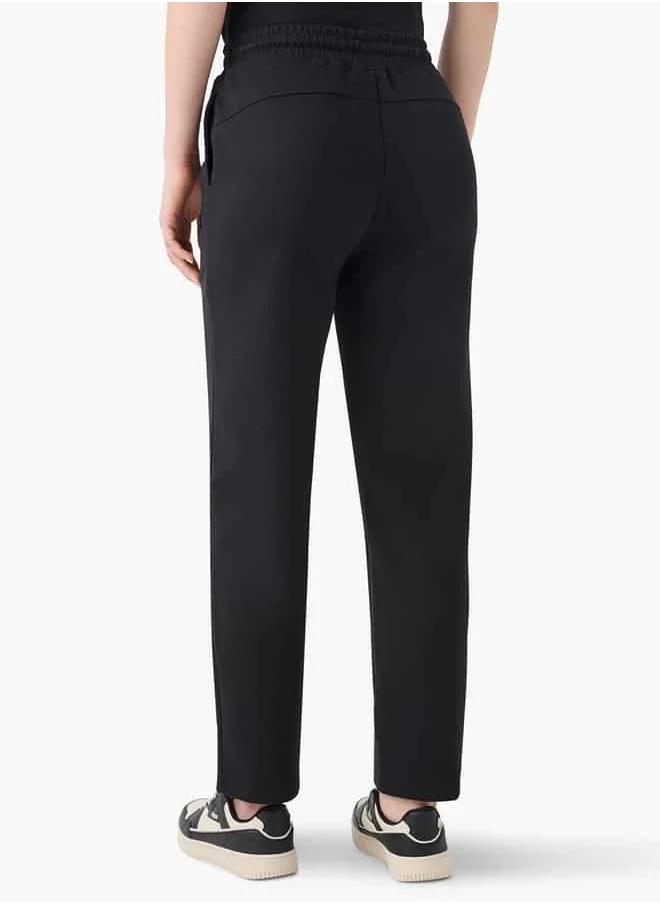 Kappa Kappa Logo Pintuck Detail Track Pants with Pockets and Drawstring Closure