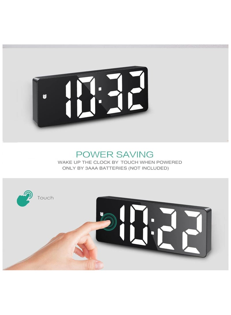 سوكاني ساعة منبه رقمية، ساعة منبه رقمية لغرفة النوم ذات سطوع قابل للتعديل، ساعة منبه LED مع شاشة عرض درجة الحرارة، ساعة سطح مكتب إلكترونية للتحكم الصوتي لغرفة النوم وغرفة المعيشة - Image 4