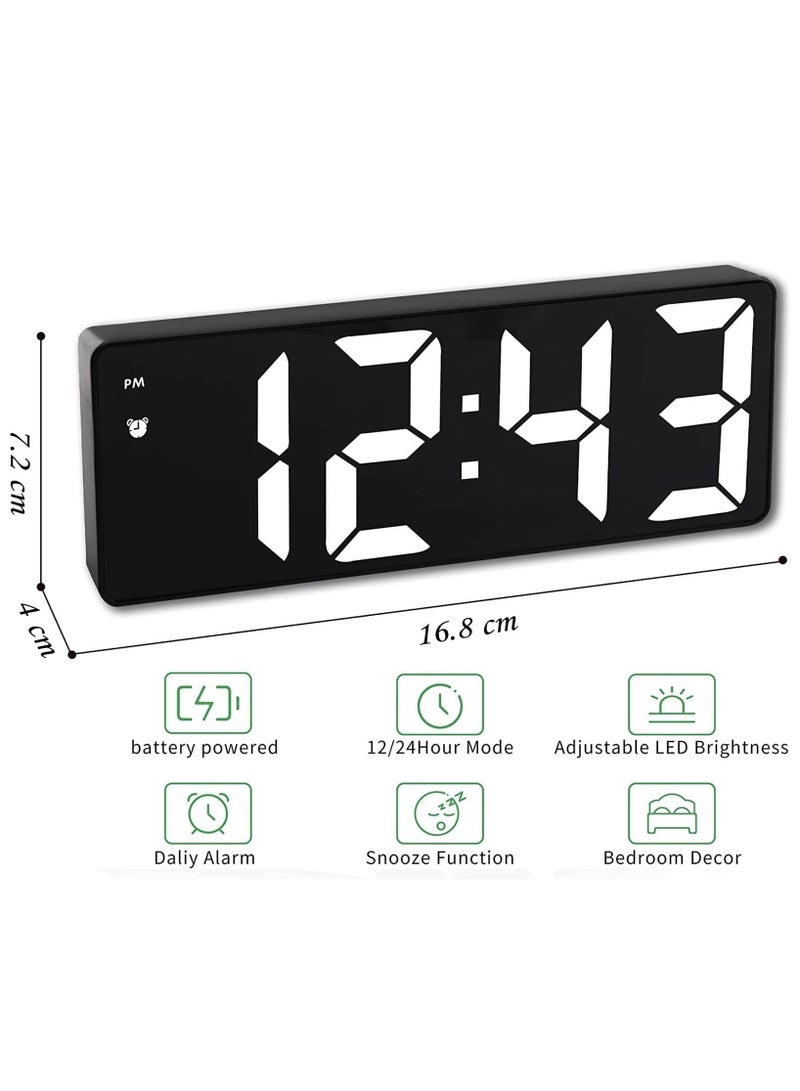 سوكاني ساعة منبه رقمية، ساعة منبه رقمية لغرفة النوم ذات سطوع قابل للتعديل، ساعة منبه LED مع شاشة عرض درجة الحرارة، ساعة سطح مكتب إلكترونية للتحكم الصوتي لغرفة النوم وغرفة المعيشة - Image 5