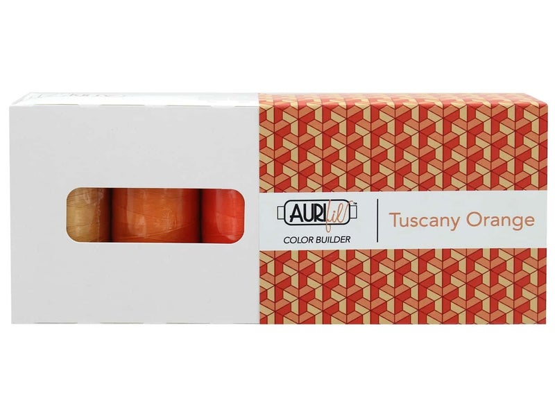 Aurifil Thread CB TuscanyOrang, Assorted Oranges, 3pc - Image 1