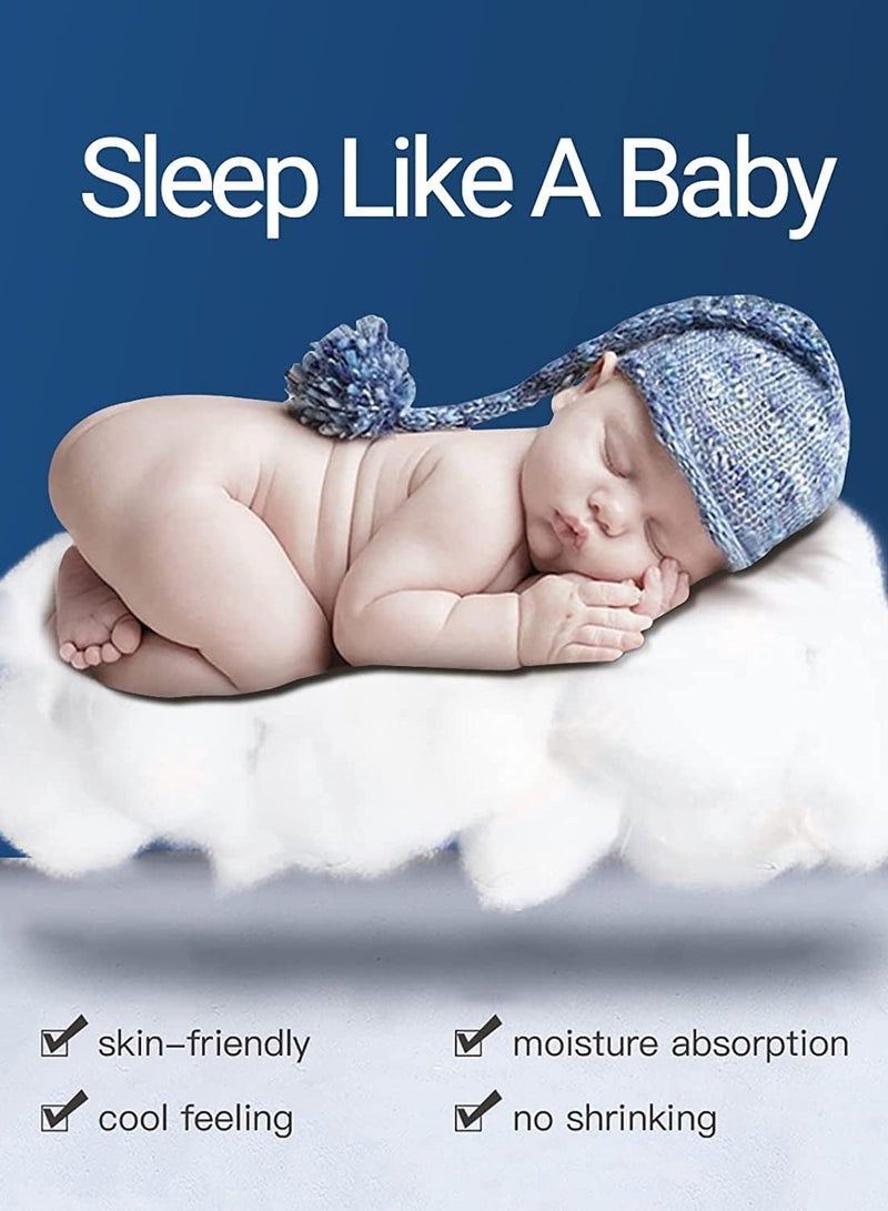 COMFY COTTON SOFT FIBER FILLED MATTRESS TOPPER BLUE 200 X 200 CM - Image 4