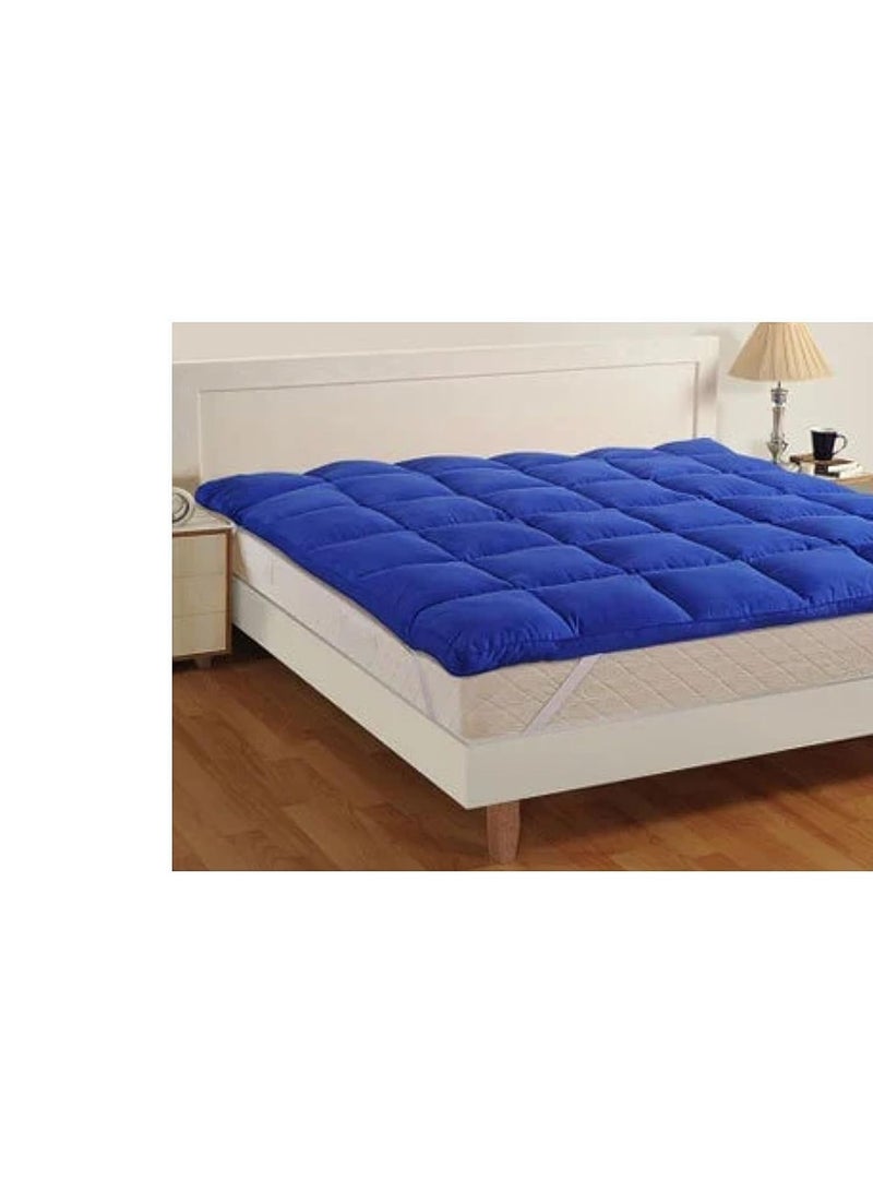 COMFY COTTON SOFT FIBER FILLED MATTRESS TOPPER BLUE 200 X 200 CM - Image 1