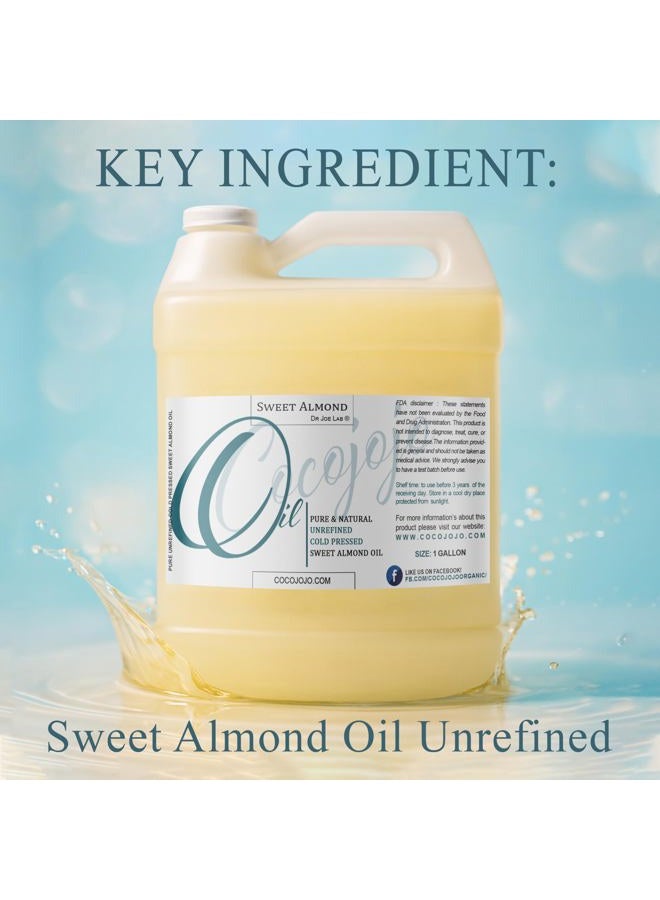 Dr Joe Lab Sweet Almond Oil 128 oz 100% Pure Natural Cold Pressed Unrefined Extra Virgin 1 Gallon - Therapeutic Grade A for Hair Skin Body Nail and Beard Carrier Oil for Essential Oils - Image 2