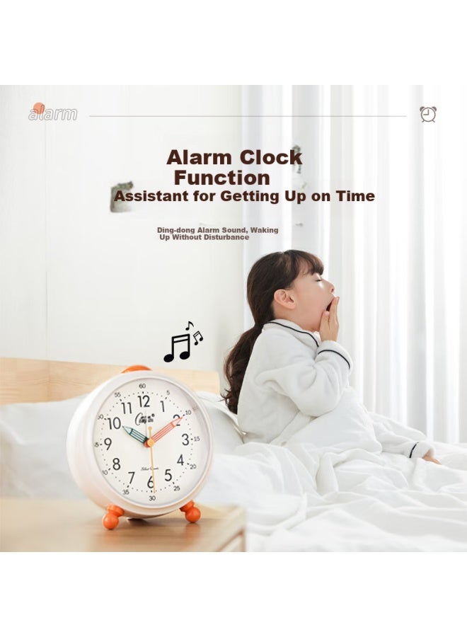 Compas Kangbasai Desktop Alarm Clock For Children And Students, Simple Bedroom Bedside Clock, 2233 Orange - Image 4