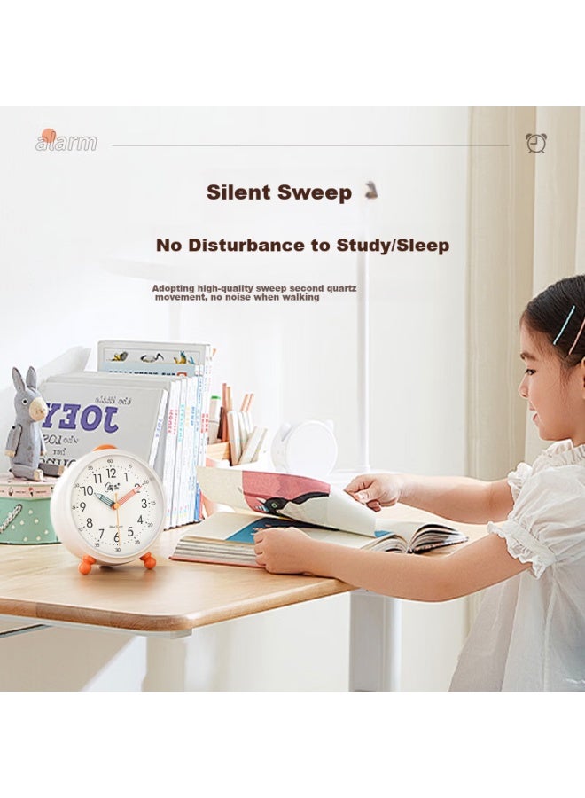 Compas Kangbasai Desktop Alarm Clock For Children And Students, Simple Bedroom Bedside Clock, 2233 Orange - Image 3