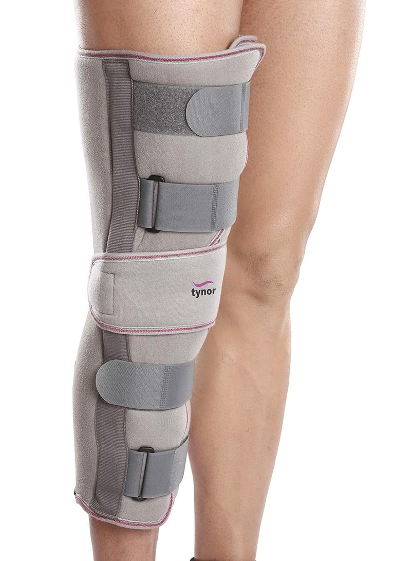 TYNOR Aluminium Knee Immobiliser 19"/48cm, Grey, XL, 1 Unit Elbow Support Crutch Adjustable, Silver, Universal Size, 1 Unit - Image 4