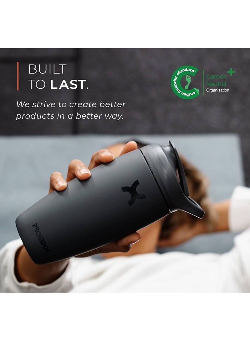 بروميكس زجاجة مياه معزولة من الستانلس ستيل مع كوب خلاط من بيرسوت، 18 اونصة، رمادي جرافيت - Image 3