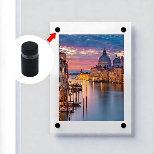 Antrader 12-Pack Sign Standoff Hardware Glass Standoff Nail Wall Mount Standoff Holder Advertise Fixing Screw, 5/8" x 1-1/5", Matte Black - Image 3