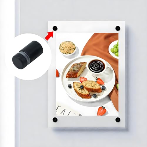 Antrader 12-Pack Sign Standoff Hardware Glass Standoff Nail Wall Mount Standoff Holder Advertise Fixing Screw, 5/8" x 1-1/5", Matte Black - Image 2
