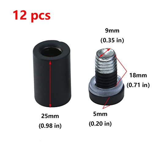 Antrader 12-Pack Sign Standoff Hardware Glass Standoff Nail Wall Mount Standoff Holder Advertise Fixing Screw, 5/8" x 1-1/5", Matte Black - Image 4