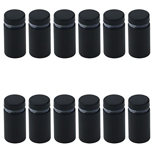 Antrader 12-Pack Sign Standoff Hardware Glass Standoff Nail Wall Mount Standoff Holder Advertise Fixing Screw, 5/8" x 1-1/5", Matte Black - Image 1