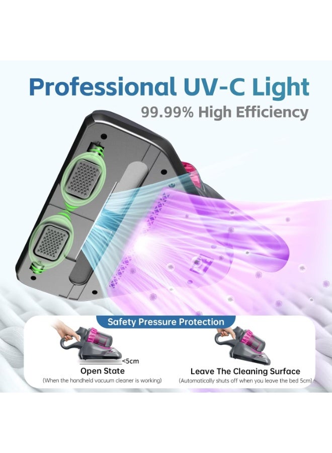 KASTWAVE Mattress Vacuum Cleaner Cordless, UV Bed Vacuum Cleaner 10Kpa High Frequency Double Beat Low Noise, 3-in-1 Handheld Vacuum for Bed, Mattress, Pillow, Sofa Cleaning Grey - Image 3