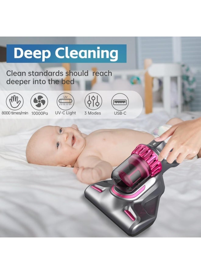 KASTWAVE Mattress Vacuum Cleaner Cordless, UV Bed Vacuum Cleaner 10Kpa High Frequency Double Beat Low Noise, 3-in-1 Handheld Vacuum for Bed, Mattress, Pillow, Sofa Cleaning Grey - Image 4