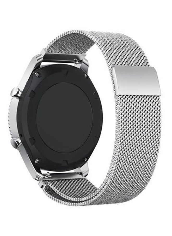NIBEMINENT - Gear S3 Frontier - Classic Watch Band,Milanese Loop Adjustable Stainless Steel Replacement Strap Bands Silver - Image 1