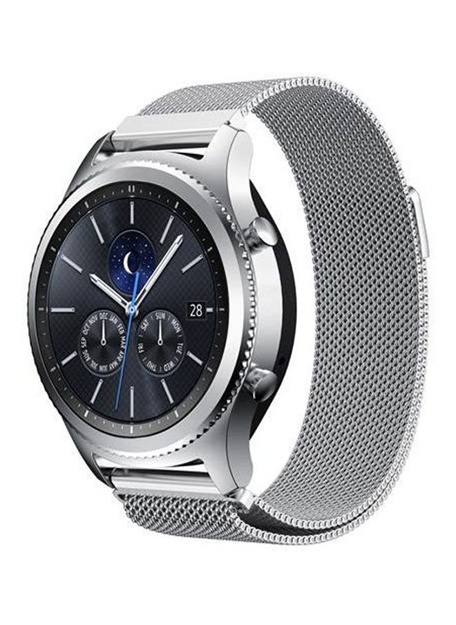 NIBEMINENT - Gear S3 Frontier - Classic Watch Band,Milanese Loop Adjustable Stainless Steel Replacement Strap Bands Silver - Image 1
