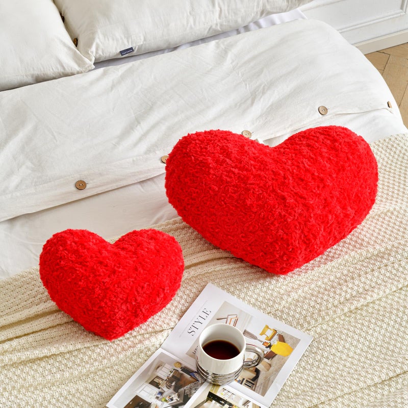ZCNYCLAM وسادة Zcnyclam Heart وسادة ناعمة على شكل قلب مع غرفة زخرفية وسادة رمي السرير لأريكة كرسي أريكة على شكل قلب لطيف وسادة وسادة رمي لغرفة نوم (حمراء صغيرة 12.9 "" × 9.8 "") - Image 4
