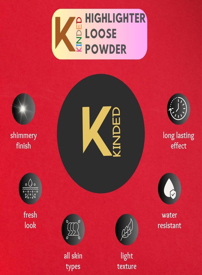 KINDED Highlighter Loose Powder for Face Makeup with Puff High Definition Ultra Fine Pro Translucent Pearl Glitter Shine Setting Finishing Powder Oily Dry All Skin (30 gm, Shimmer Lavender Purple) - Image 5