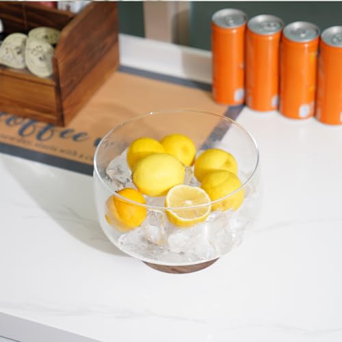 NiHome 123oz Large Glass Trifle Bowl with Elegant Acacia Wood Stand, Versatile Serving Dish for Cakes, Salads, Desserts, Stylish Display for Parties, Weddings, Special Occasions, Durable Easy to Clean - Image 5