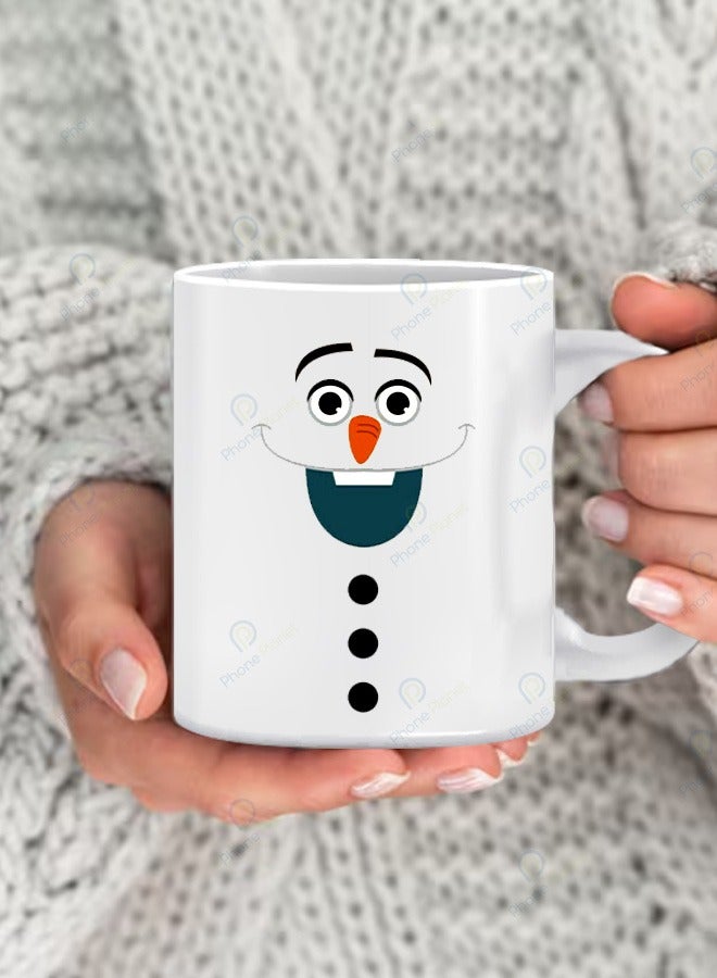 Phone Planet Snowman Print Mug for Tea and Coffee with Comfortable Handle Multicolour